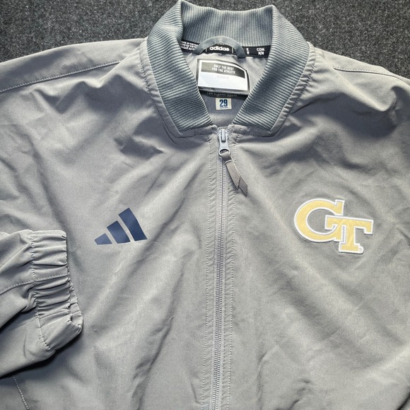 adidas Other - Adidas Georgia Tech Jacket Mens M Grey Excellent Sideline Bomber Windbreaker
